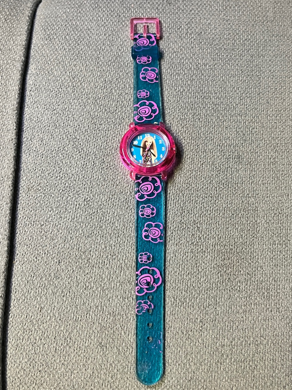 Vintage Y2K Barbie Translucent Blue Floral Watch by SII Marketing Mattel